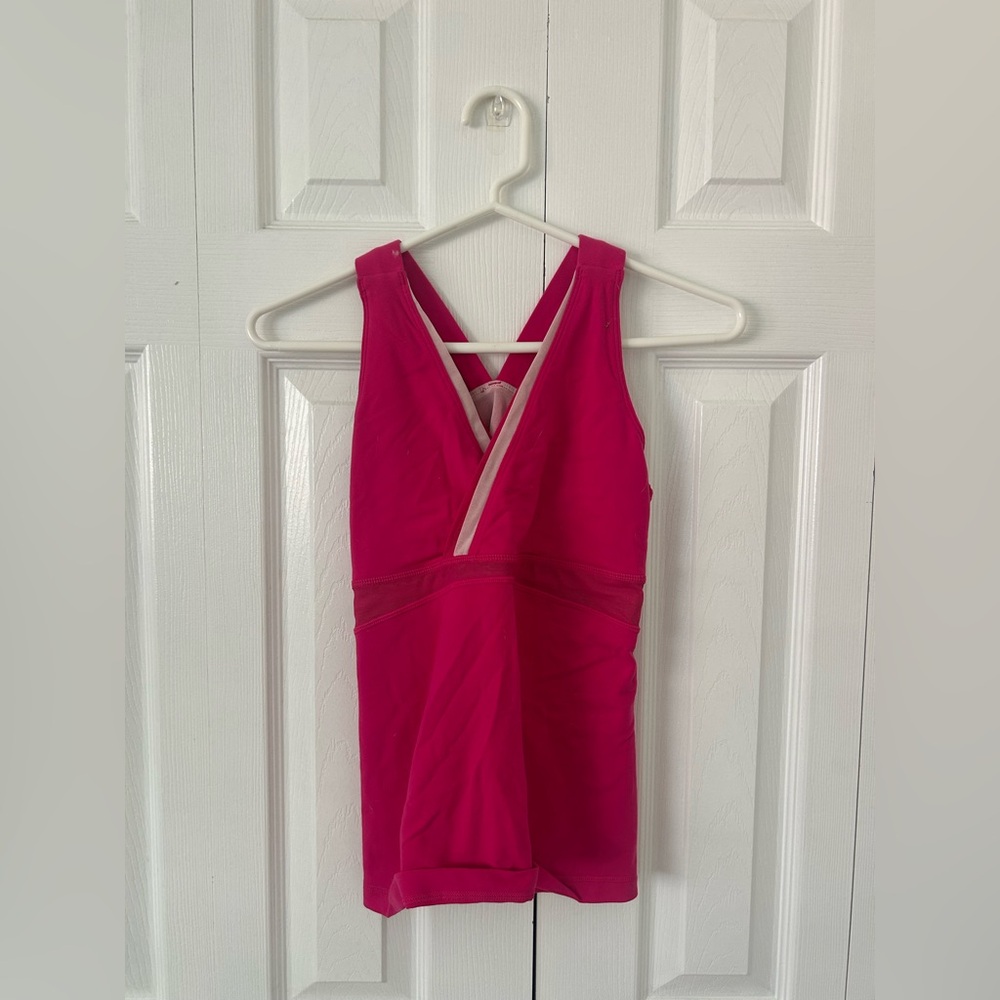 Vintage Lululemon Deep V Athletic Tank in Fuchsia